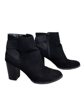 A New Day CANDYCE Black Suede Booties Size 7